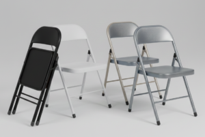 Set of 4 assorted folding chairs