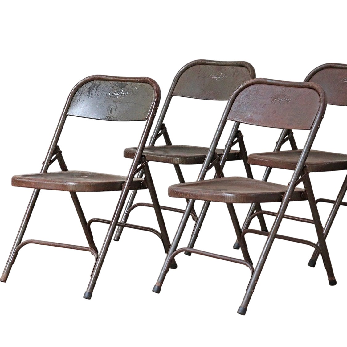assorted folding chairs