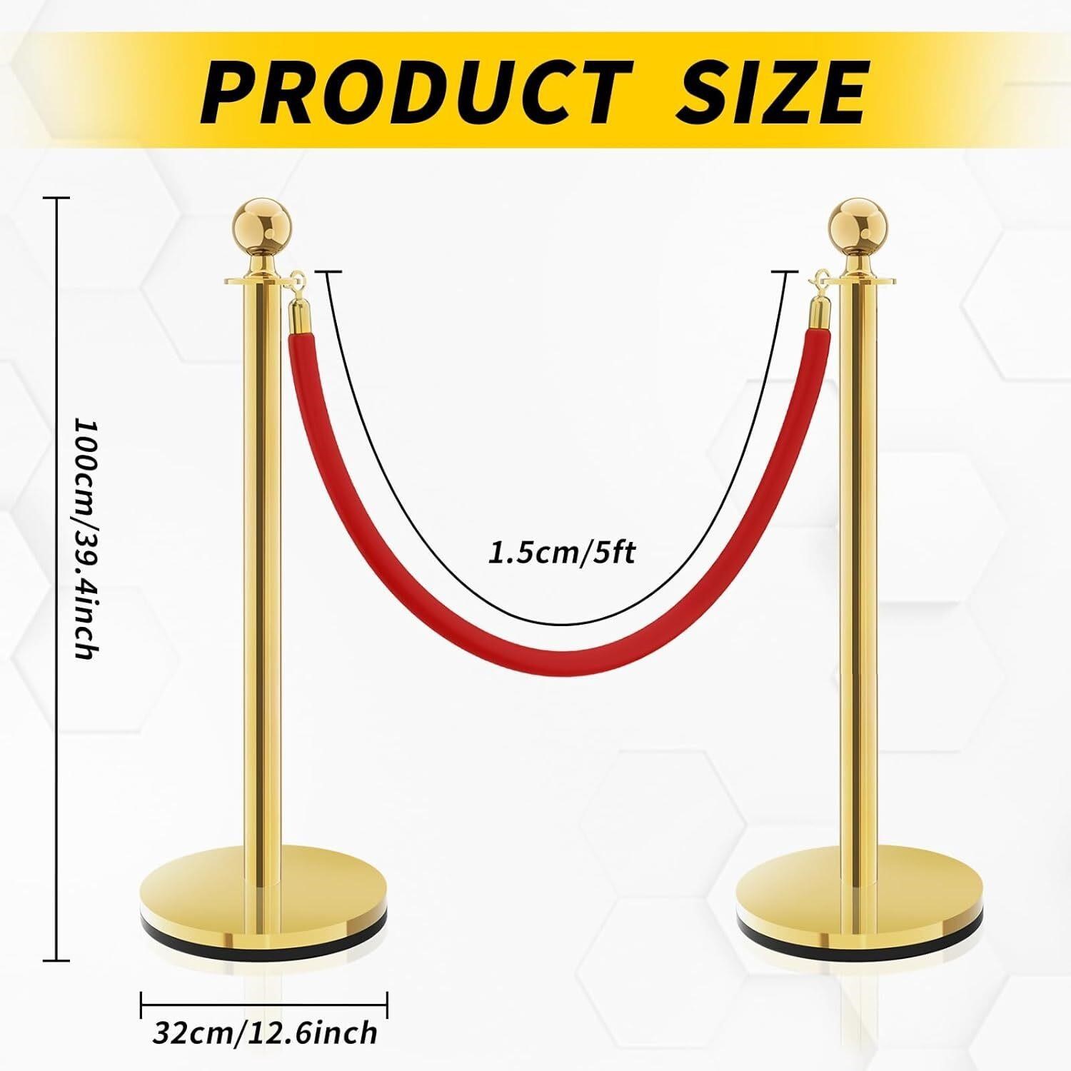 gold stanchion dimensions