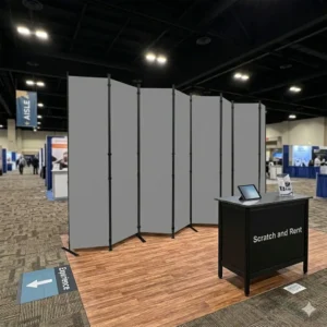 Trade show booth backdrop divider