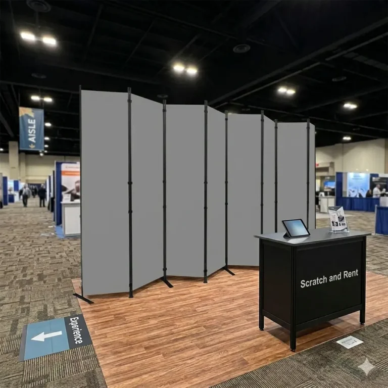 Trade show booth backdrop divider